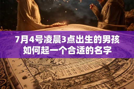 7月4号凌晨3点出生的男孩如何起一个合适的名字