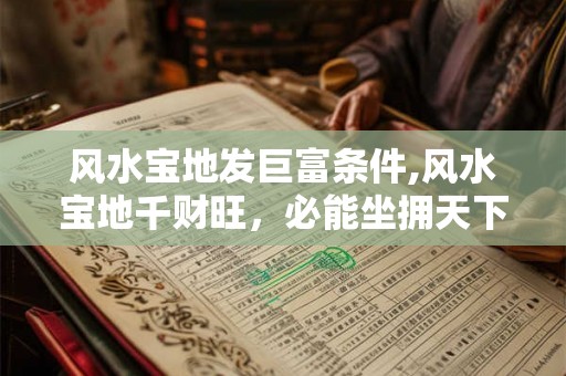 风水宝地发巨富条件,风水宝地千财旺，必能坐拥天下财