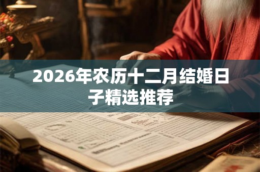 2026年农历十二月结婚日子精选推荐