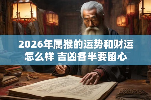 2026年属猴的运势和财运怎么样 吉凶各半要留心