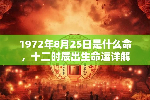 1972年8月25日是什么命，十二时辰出生命运详解