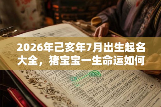2026年己亥年7月出生起名大全,猪宝宝一生命运如何? 2026年己亥年7月出生起名大全,猪宝宝一生命运如何?