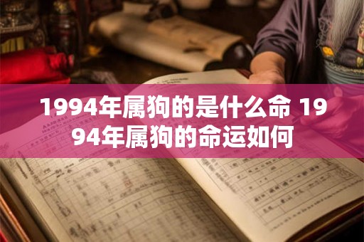1994年属狗的是什么命 1994年属狗的命运如何