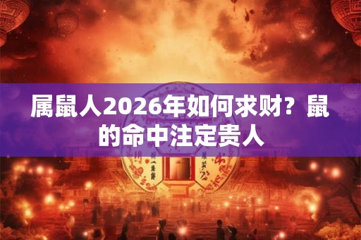 属鼠人2026年如何求财？鼠的命中注定贵人