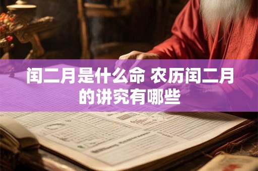 闰二月是什么命 农历闰二月的讲究有哪些