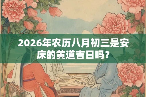 2026年农历八月初三是安床的黄道吉日吗？