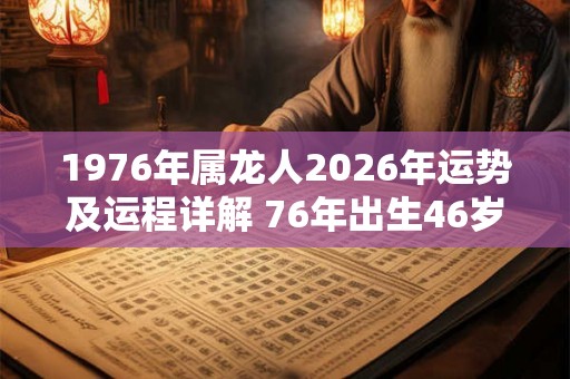 1976年属龙人2026年运势及运程详解 76年出生46岁龙人在虎年每月运势