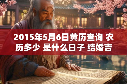 2015年5月6日黄历查询 农历多少 是什么日子 结婚吉时