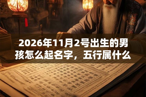 2026年11月2号出生的男孩怎么起名字，五行属什么