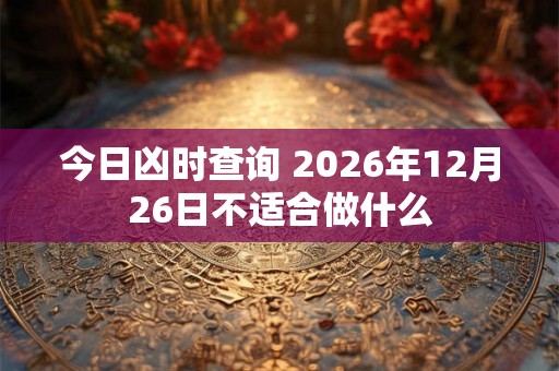 今日凶时查询 2026年12月26日不适合做什么