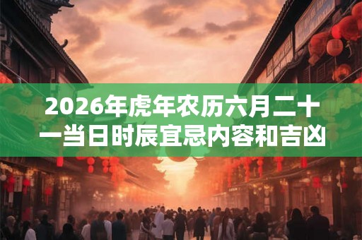 2026年虎年农历六月二十一当日时辰宜忌内容和吉凶查询 2026年虎年农历六月二十一当日时辰宜忌内容和吉凶查询