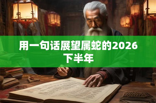 用一句话展望属蛇的2026下半年
