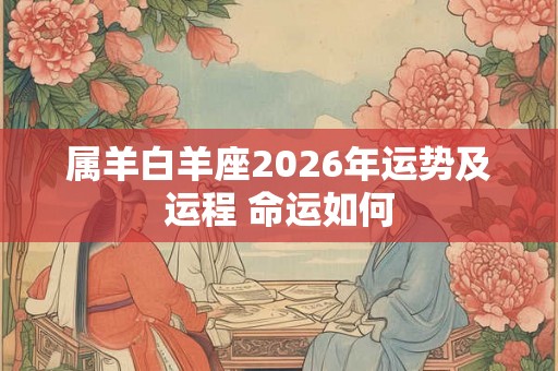 属羊白羊座2026年运势及运程 命运如何