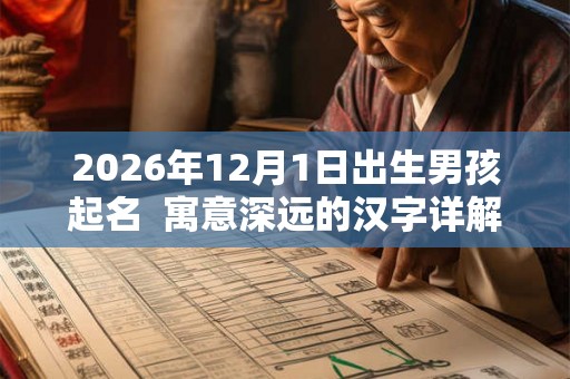 2026年12月1日出生男孩起名  寓意深远的汉字详解