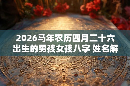 2026马年农历四月二十六出生的男孩女孩八字 姓名解析取名建议
