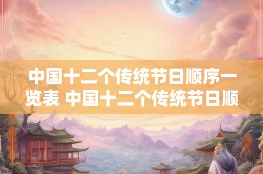 中国十二个传统节日顺序一览表 中国十二个传统节日顺序是什么