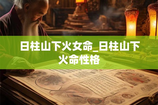 日柱山下火女命_日柱山下火命性格 日柱山下火女命_日柱山下火命性格