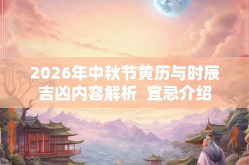 2026年中秋节黄历与时辰吉凶内容解析  宜忌介绍