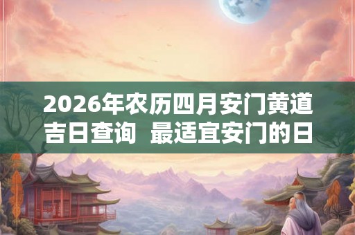 2026年农历四月安门黄道吉日查询 最适宜安门的日子 2026年农历四月安门黄道吉日查询 最适宜安门的日子