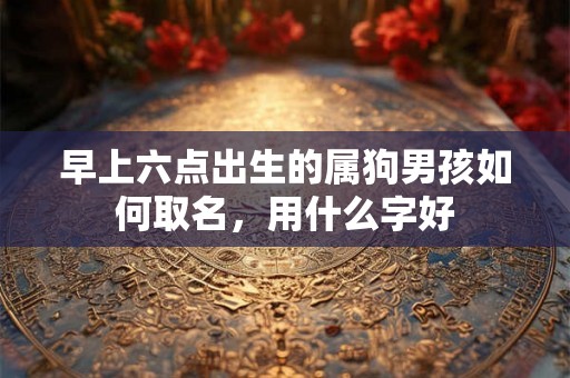 早上六点出生的属狗男孩如何取名，用什么字好