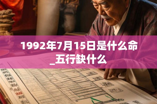 1992年7月15日是什么命_五行缺什么