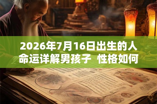 2026年7月16日出生的人命运详解男孩子  性格如何
