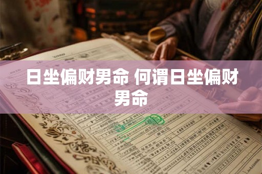 日坐偏财男命 何谓日坐偏财男命