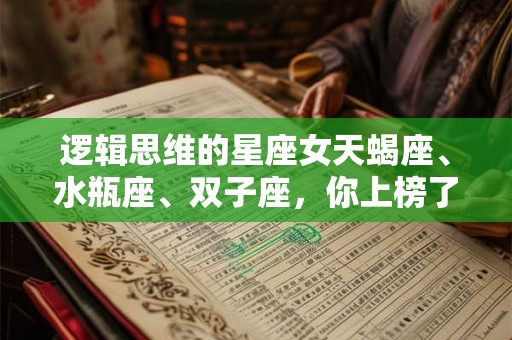 逻辑思维的星座女天蝎座、水瓶座、双子座，你上榜了吗？