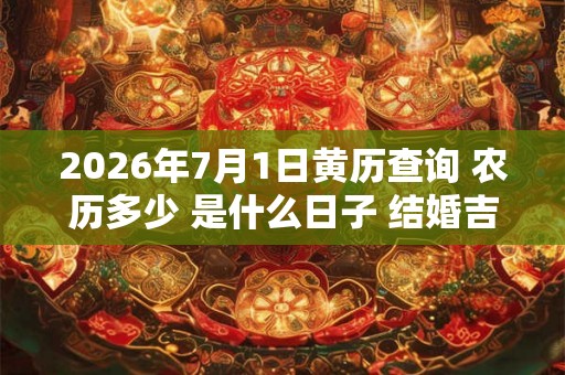 2026年7月1日黄历查询 农历多少 是什么日子 结婚吉时