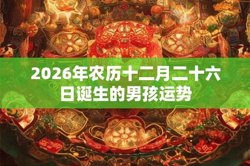 2026年农历十二月二十六日诞生的男孩运势 2026年农历十二月二十六日诞生的男孩运势