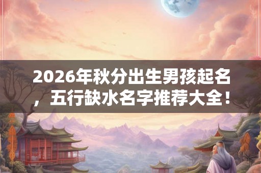 2026年秋分出生男孩起名，五行缺水名字推荐大全！