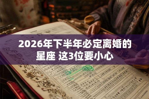 2026年下半年必定离婚的星座 这3位要小心
