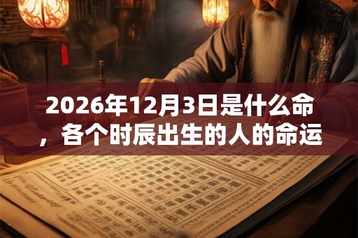 2026年12月3日是什么命,各个时辰出生的人的命运 2026年12月3日是什么命,各个时辰出生的人的命运