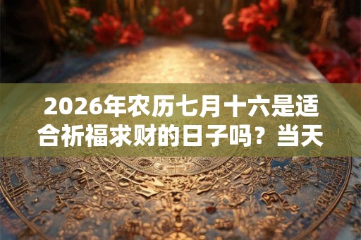 2026年农历七月十六是适合祈福求财的日子吗？当天卦象如何？