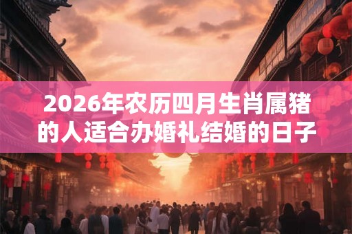 2026年农历四月生肖属猪的人适合办婚礼结婚的日子 2026年农历四月生肖属猪的人适合办婚礼结婚的日子