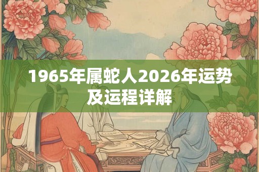 1965年属蛇人2026年运势及运程详解