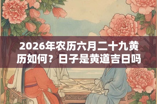 2026年农历六月二十九黄历如何？日子是黄道吉日吗？