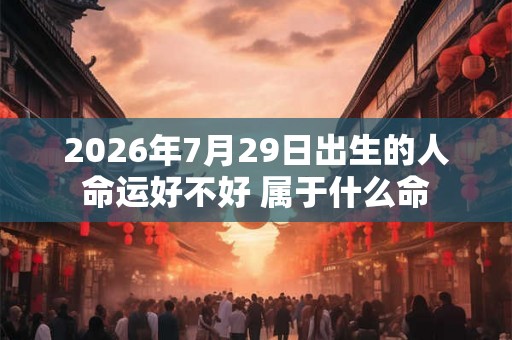 2026年7月29日出生的人命运好不好 属于什么命 2026年7月29日出生的人命运好不好 属于什么命