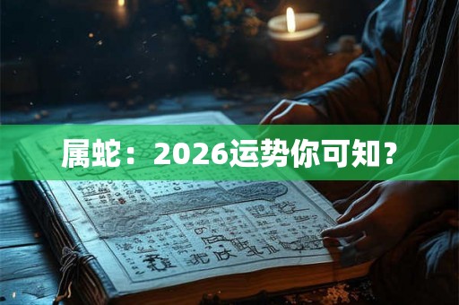 属蛇：2026运势你可知？