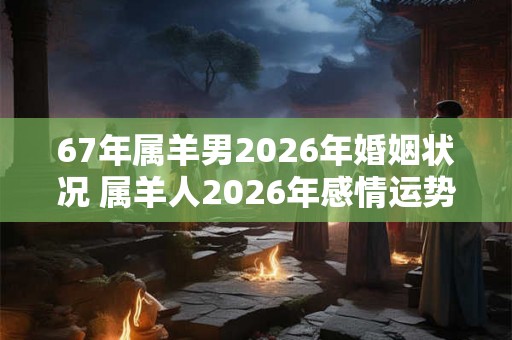 67年属羊男2026年婚姻状况 属羊人2026年感情运势
