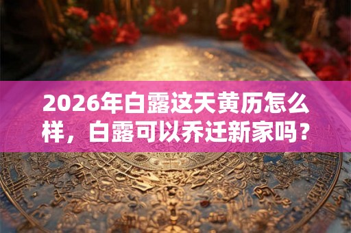 2026年白露这天黄历怎么样,白露可以乔迁新家吗? 2026年白露这天黄历怎么样,白露可以乔迁新家吗?