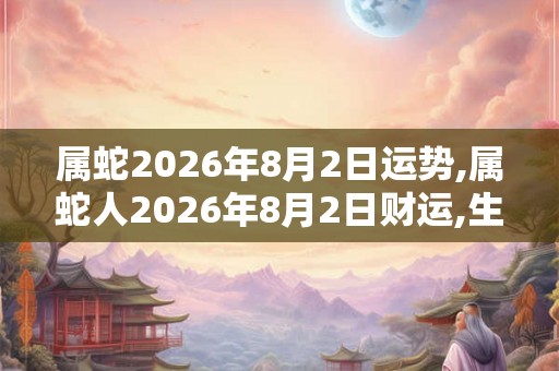 属蛇2026年8月2日运势,属蛇人2026年8月2日财运,生肖蛇2026年8月2日运势