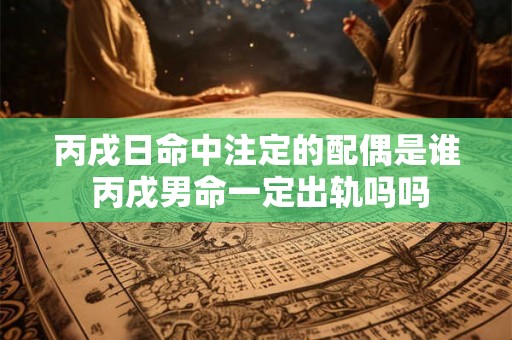 丙戌日命中注定的配偶是谁 丙戌男命一定出轨吗吗 丙戌日命中注定的配偶是谁 丙戌男命一定出轨吗吗