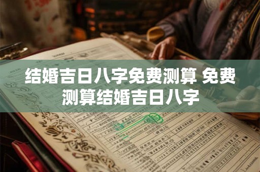 结婚吉日八字免费测算 免费测算结婚吉日八字
