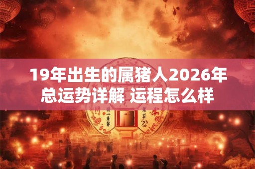19年出生的属猪人2026年总运势详解 运程怎么样 19年出生的属猪人2026年总运势详解 运程怎么样