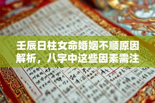 壬辰日柱女命婚姻不顺原因解析，八字中这些因素需注意