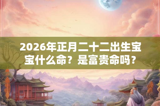2026年正月二十二出生宝宝什么命？是富贵命吗？