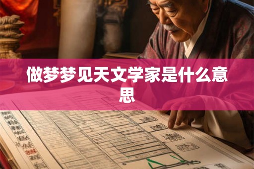 做梦梦见天文学家是什么意思