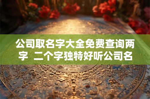 公司取名字大全免费查询两字  二个字独特好听公司名字