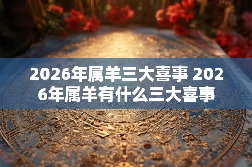 2026年属羊三大喜事 2026年属羊有什么三大喜事 2026年属羊三大喜事 2026年属羊有什么三大喜事